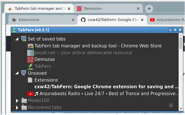 TabFern tab manager and backup tool插图