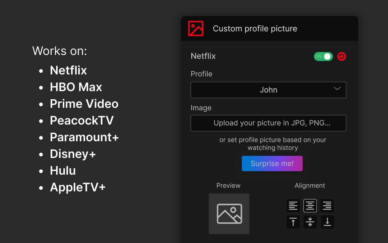 Netflix™的自定义个人资料图片插图