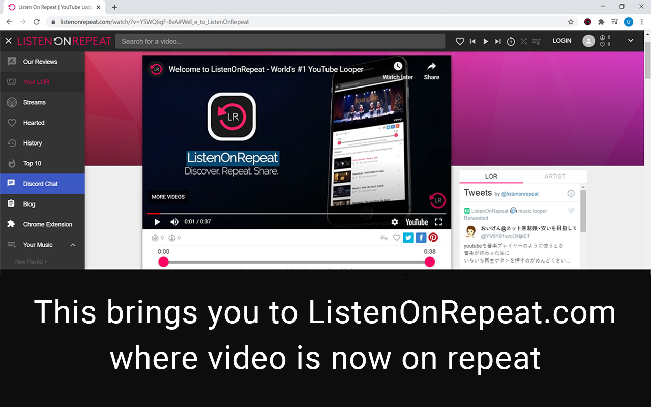 Listen On Repeat YouTube Looper插图