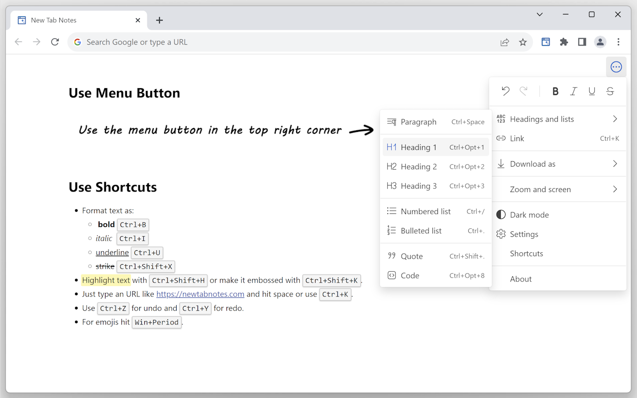 New Tab Notes插图