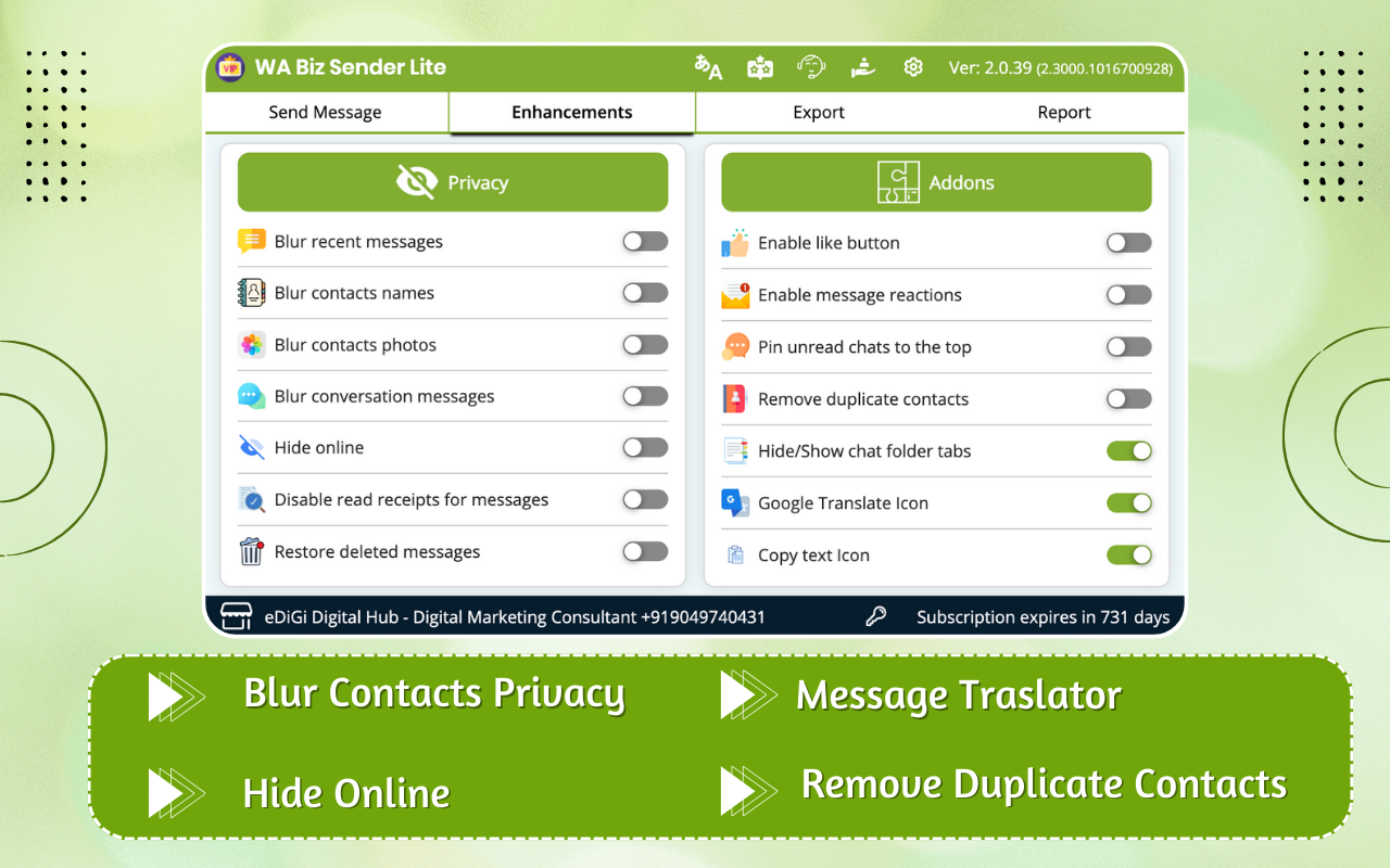 WABiz Free Bulk Sender (Lite)插图