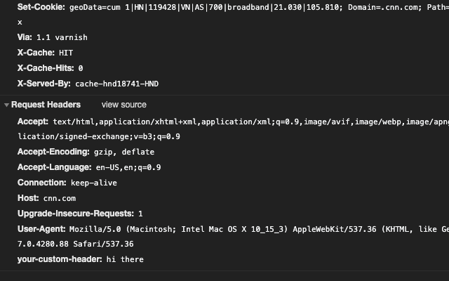 Additional HTTP headers插图
