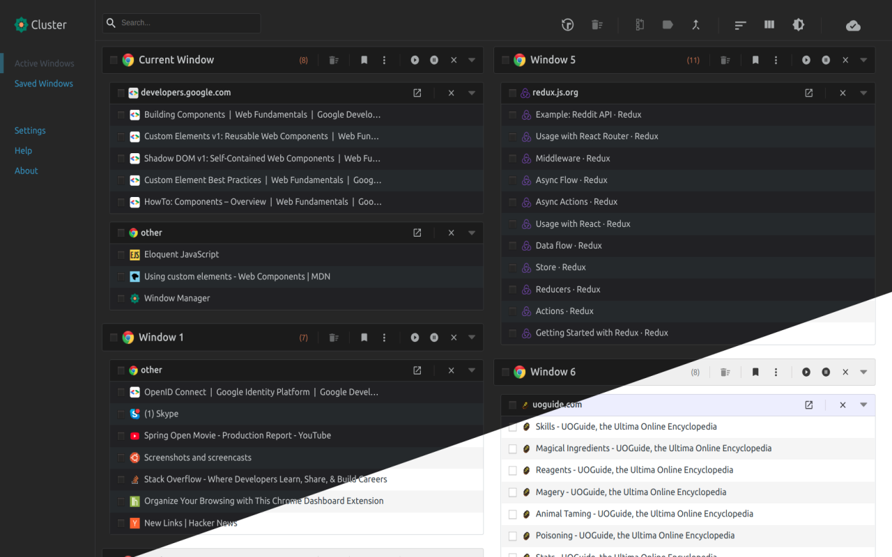 Cluster - Window & Tab Manager插图