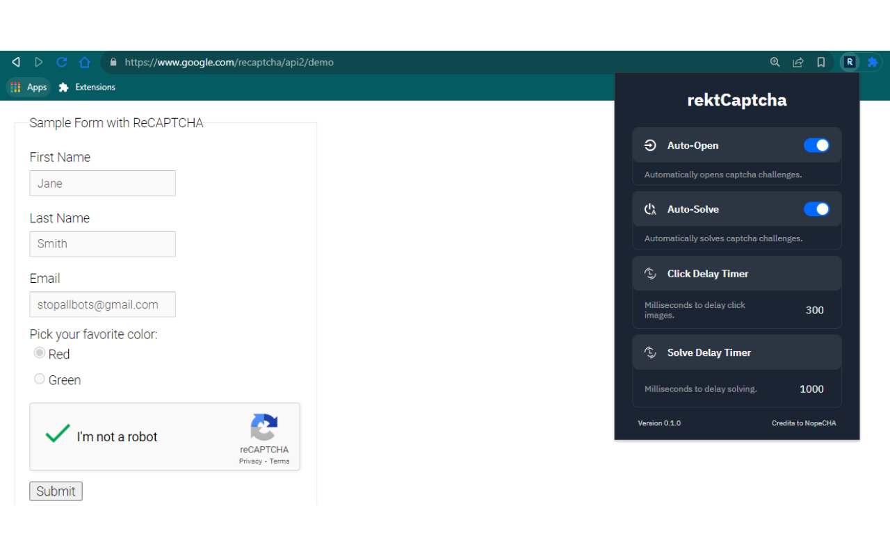 rektCaptcha: reCaptcha Solver插图