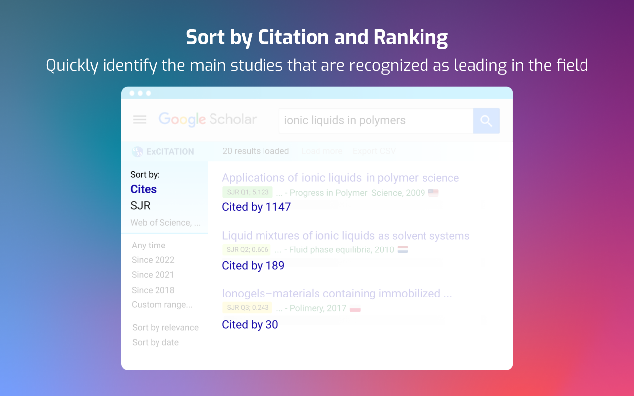 ExCITATION journal ranking in Google Scholar™插图
