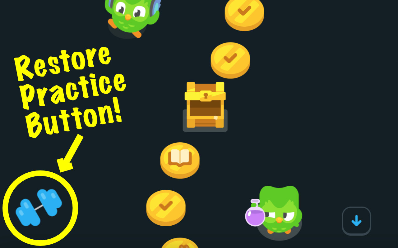 Duolingo Practice Button插图