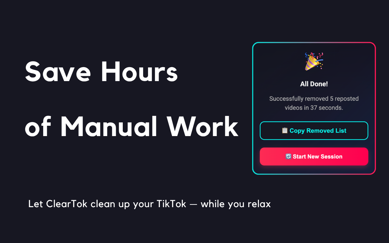 ClearTok - TikTok Repost Remover插图