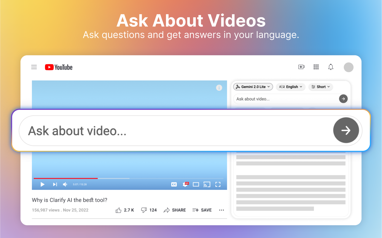 Clarify AI: YouTube Summary with Gemini插图