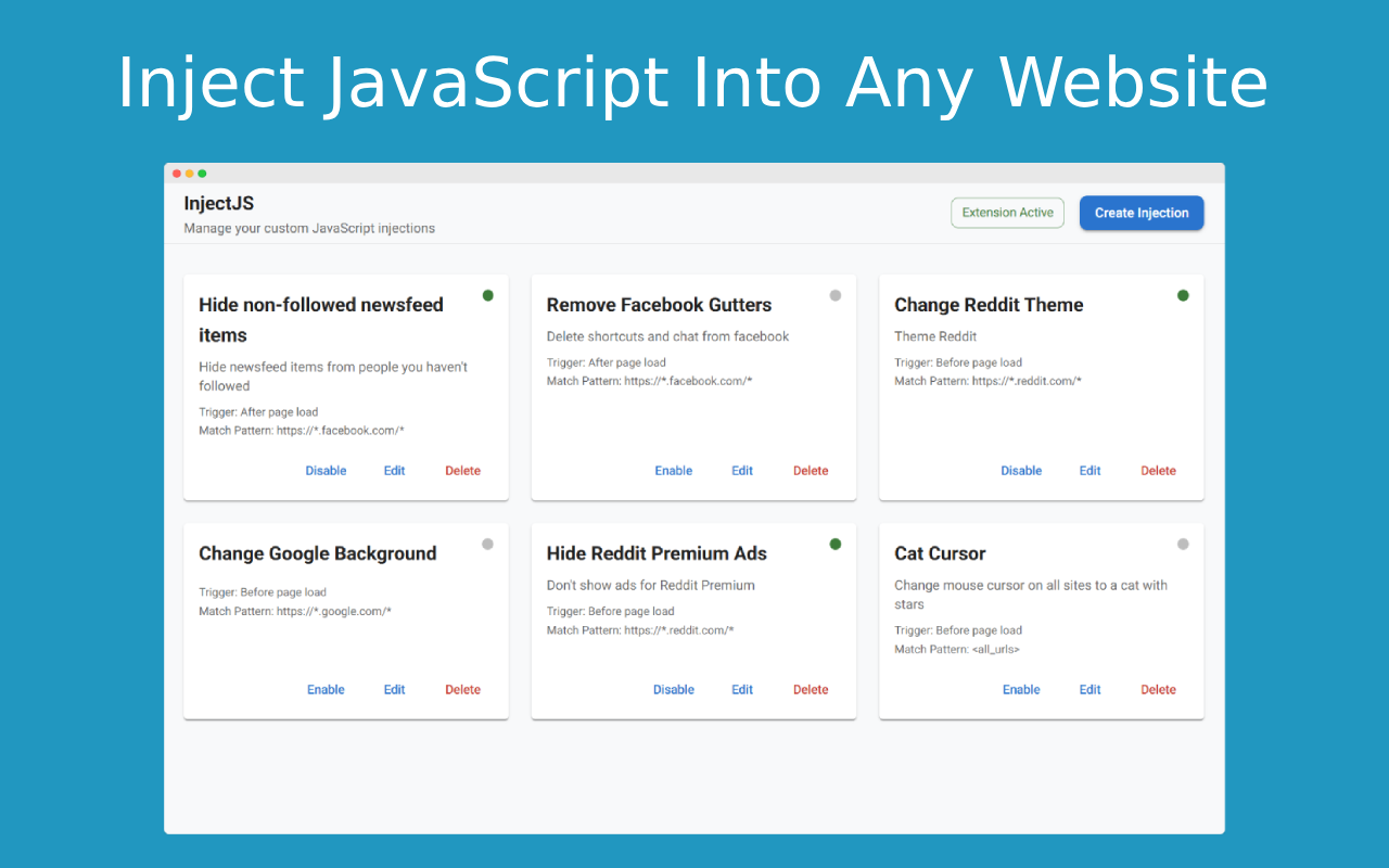 InjectJS – JavaScript Injector & Custom Script Manager插图 InjectJS – JavaScript Injector & Custom Script Manager插图