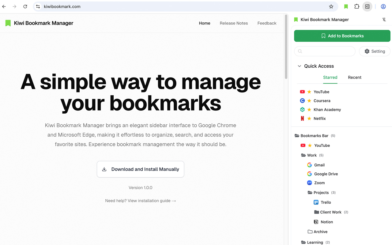 Kiwi Bookmark Manager插图 Kiwi Bookmark Manager插图
