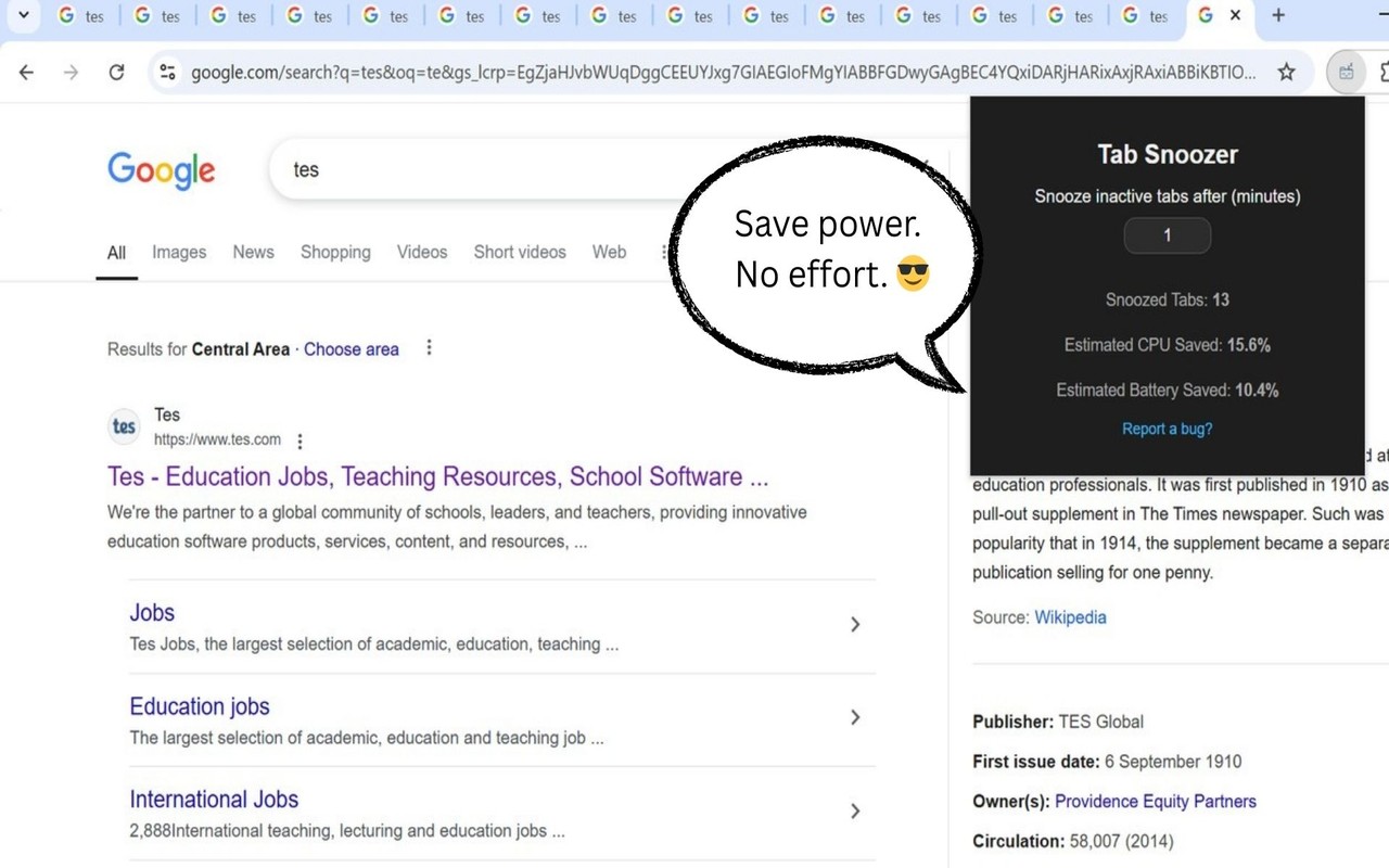Tab Snoozer – Save Memory & Battery by Pausing Inactive Tabs插图 Tab Snoozer – Save Memory & Battery by Pausing Inactive Tabs插图