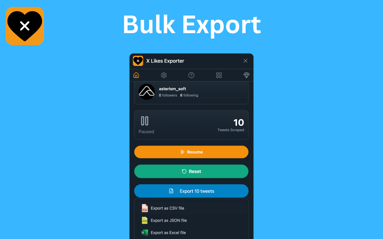 X Likes Exporter - Export Twitter Liked Tweets插图 X Likes Exporter - Export Twitter Liked Tweets插图