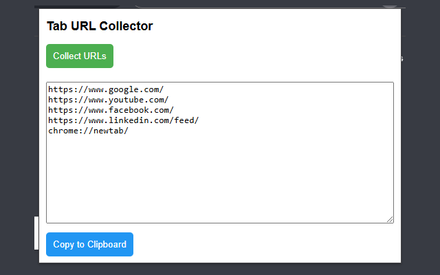 Tab URL Collector插图 Tab URL Collector插图