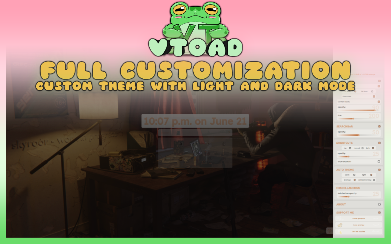 vToad New Tab Page插图