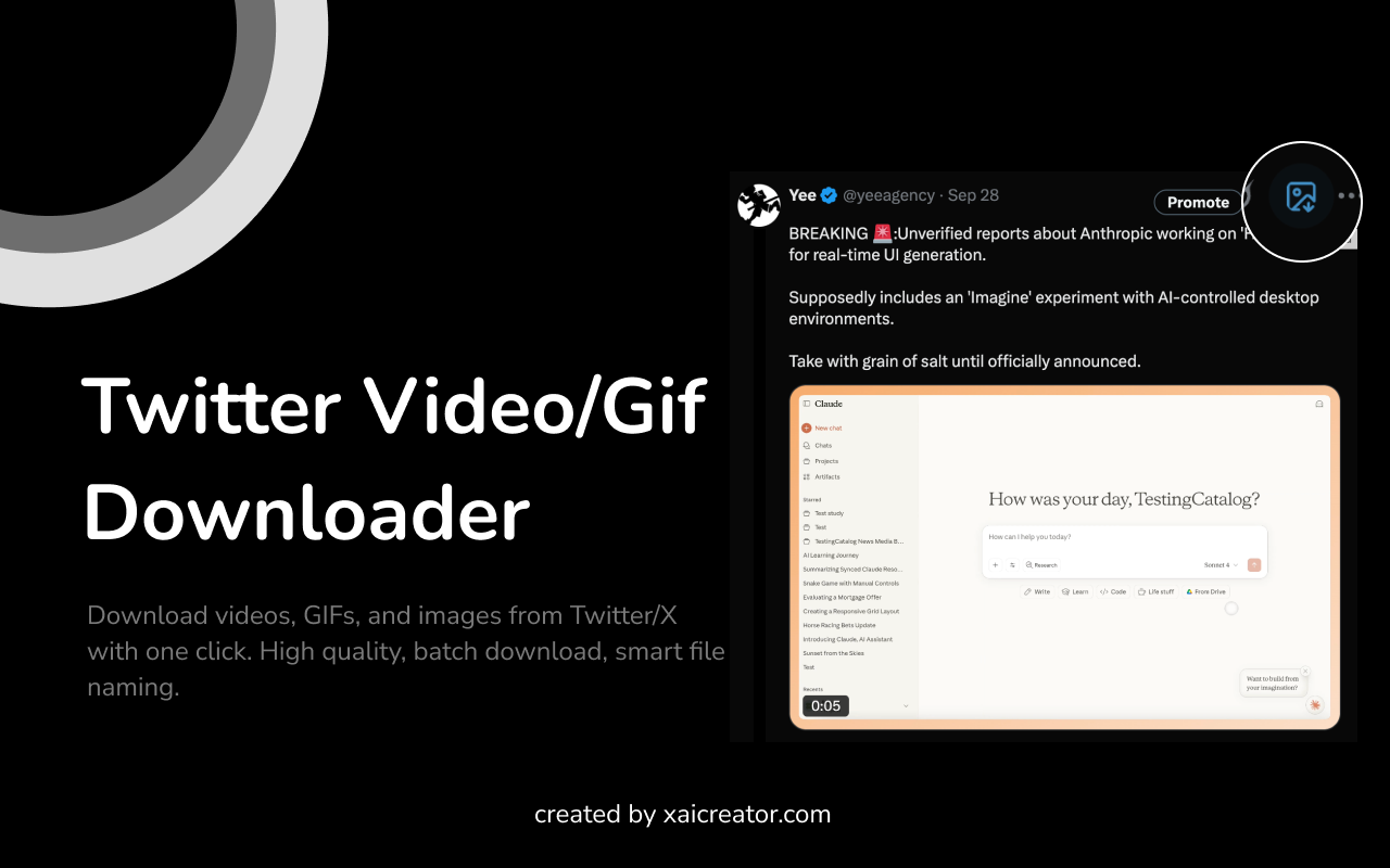 Twitter Video/GIF Downloader - Save Twitter Media Instantly插图