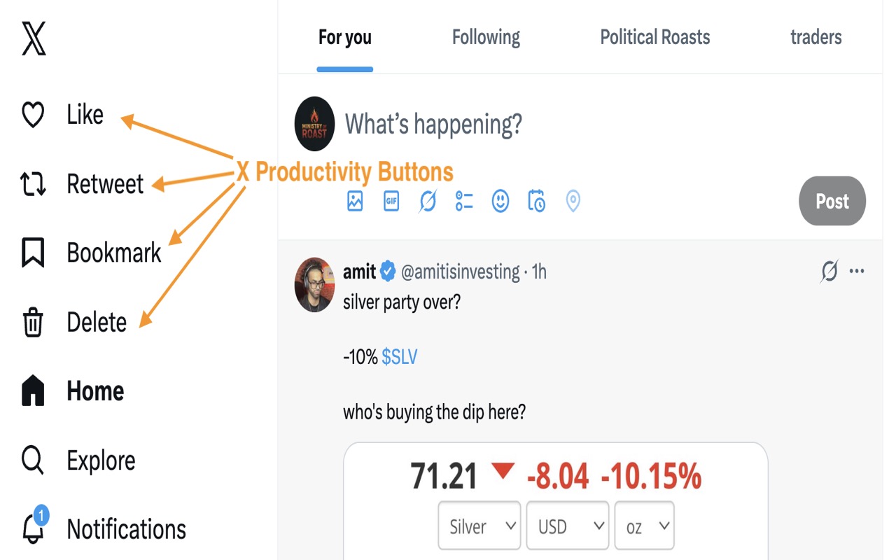 Twitter/X 管理器 – 点赞、转发和清理插图 Twitter/X 管理器 – 点赞、转发和清理插图