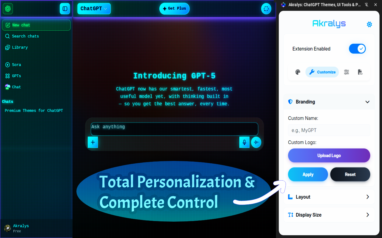 Akralys: ChatGPT 自定义主题、UI工具和PDF导出插图