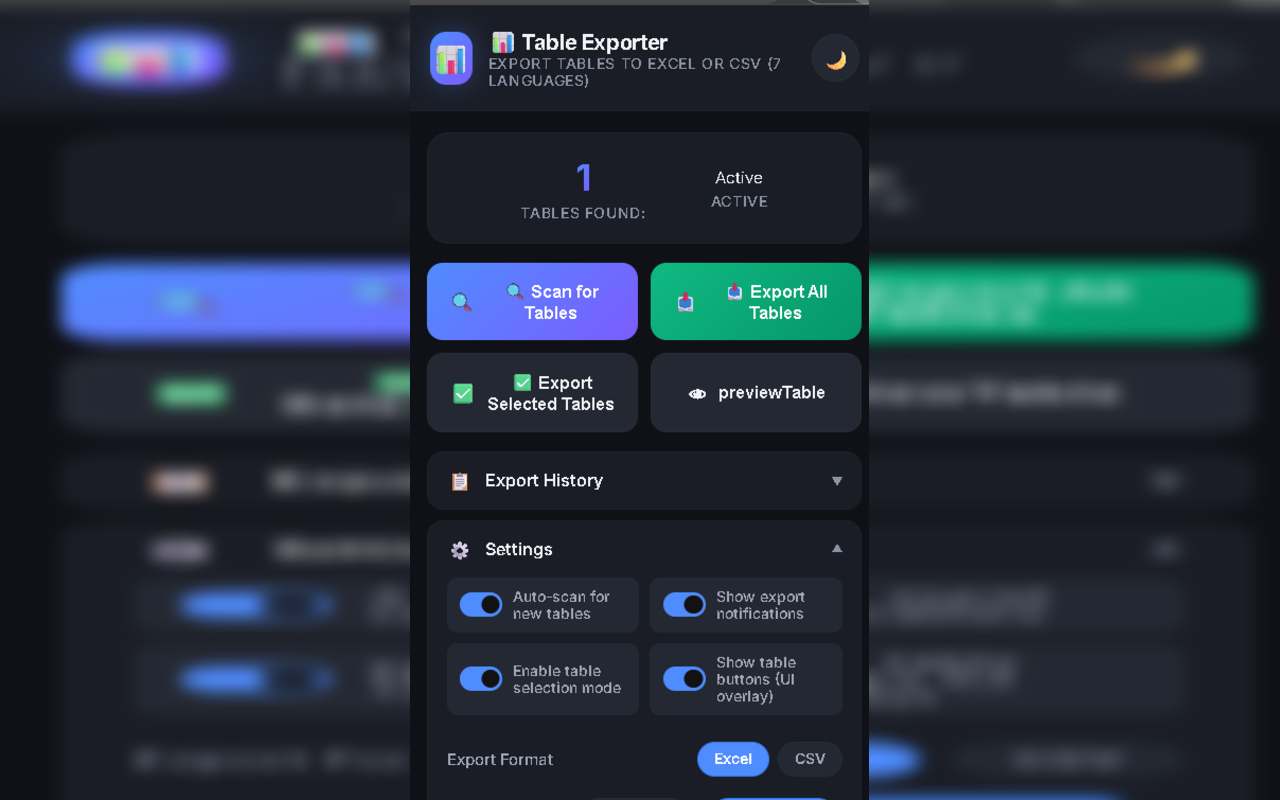 表格导出至 Excel, CSV — 专业版插图