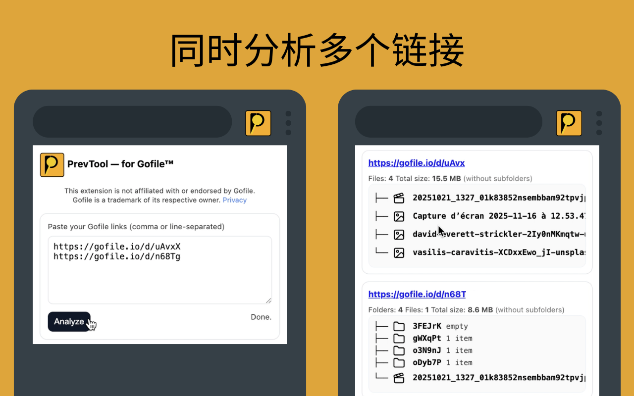 PrevTool – Gofile™ 下载和链接预览插图