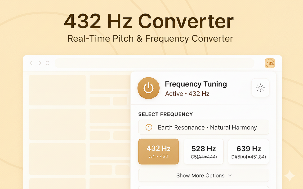 432Hz 转换器：实时音高与频率转换器 (432Hz 528Hz 等)插图