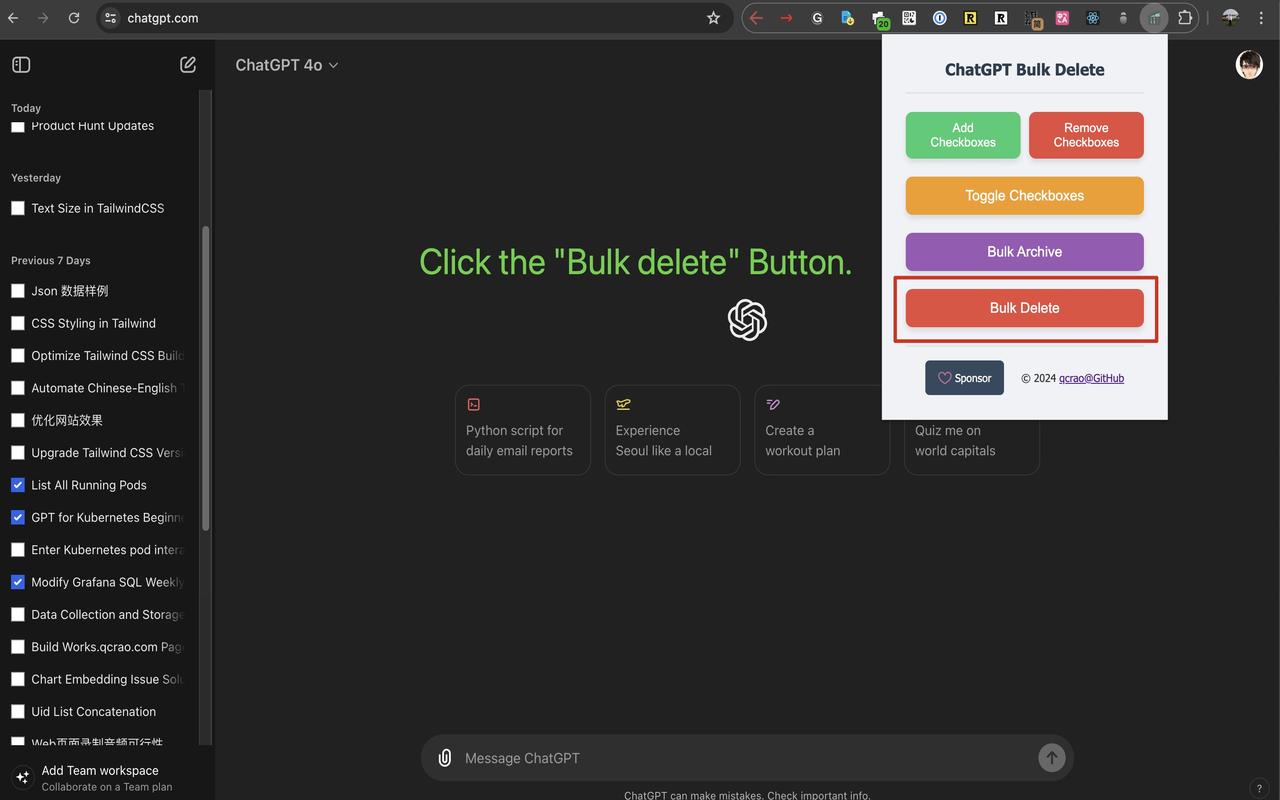 ChatGPT Bulk Delete插图