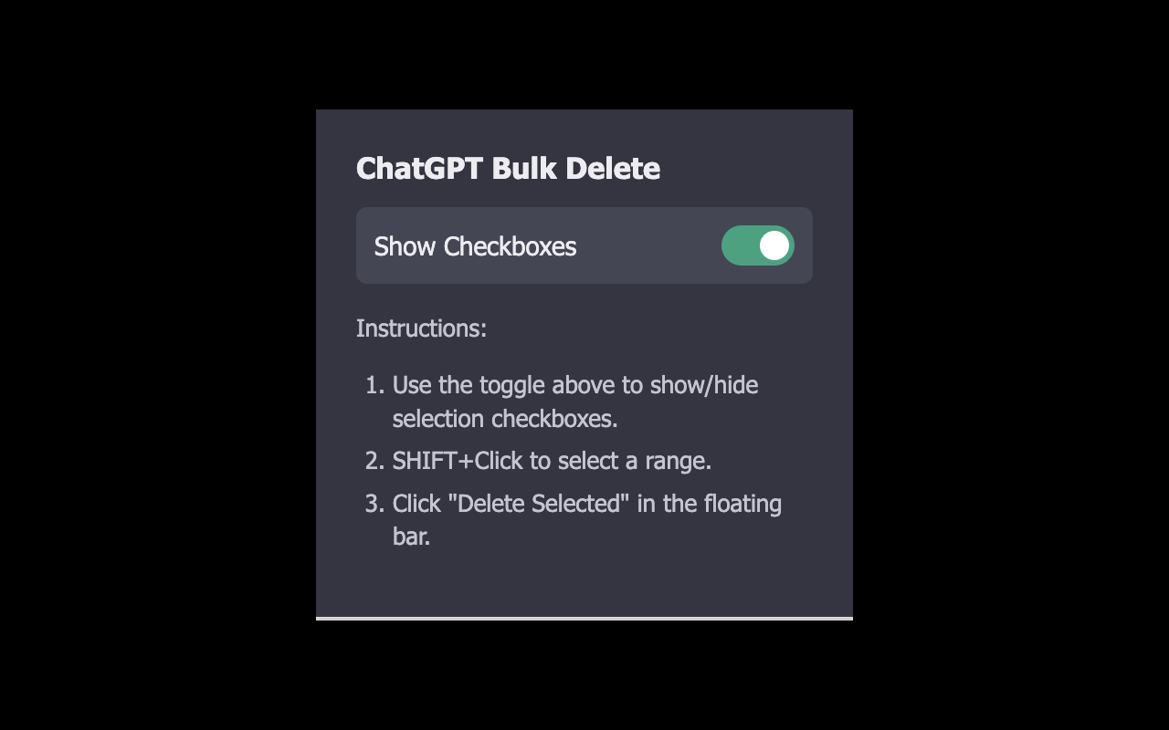 ChatGPT Bulk Delete插图 ChatGPT Bulk Delete插图