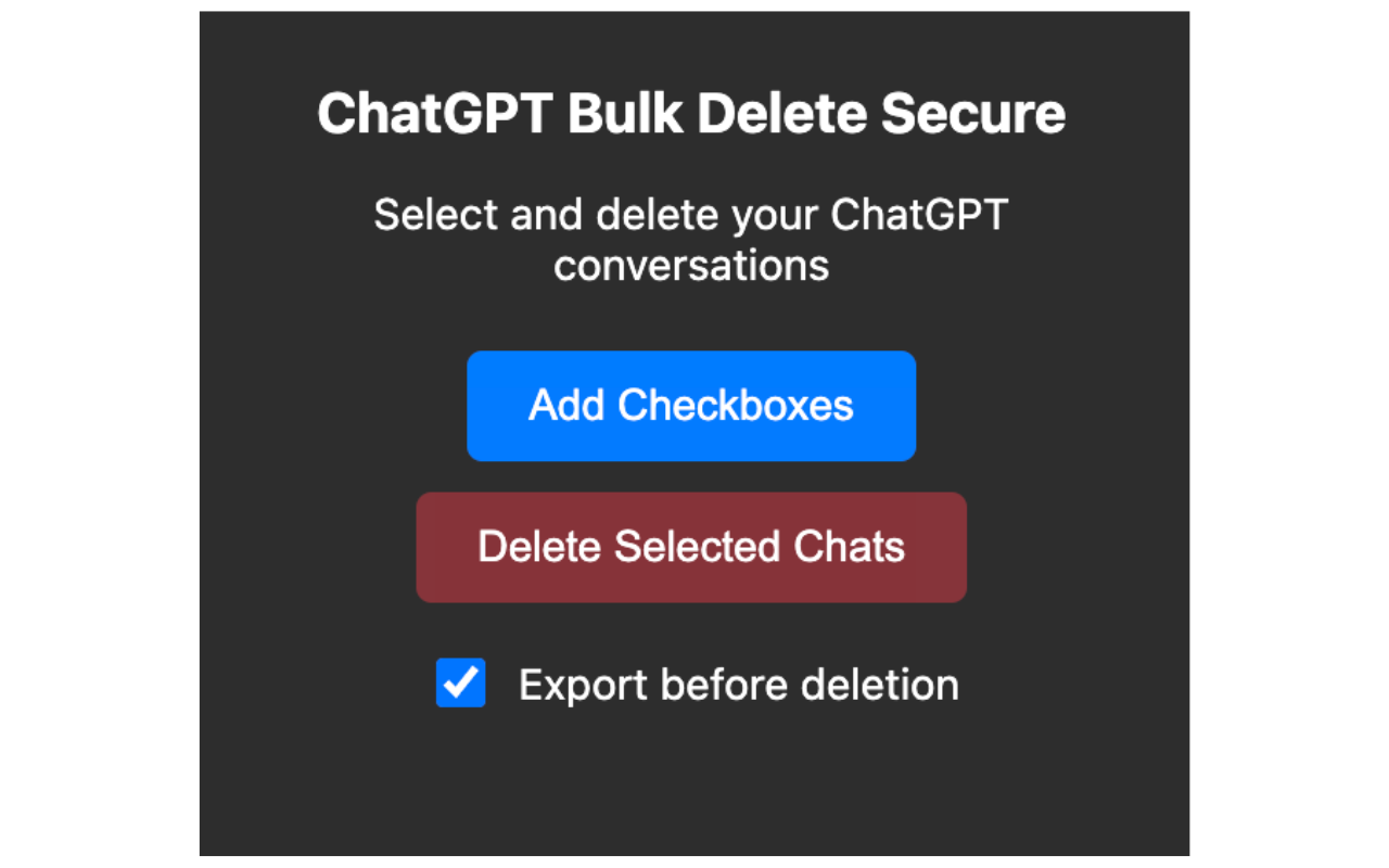 ChatGPT Bulk Delete Secure插图 ChatGPT Bulk Delete Secure插图