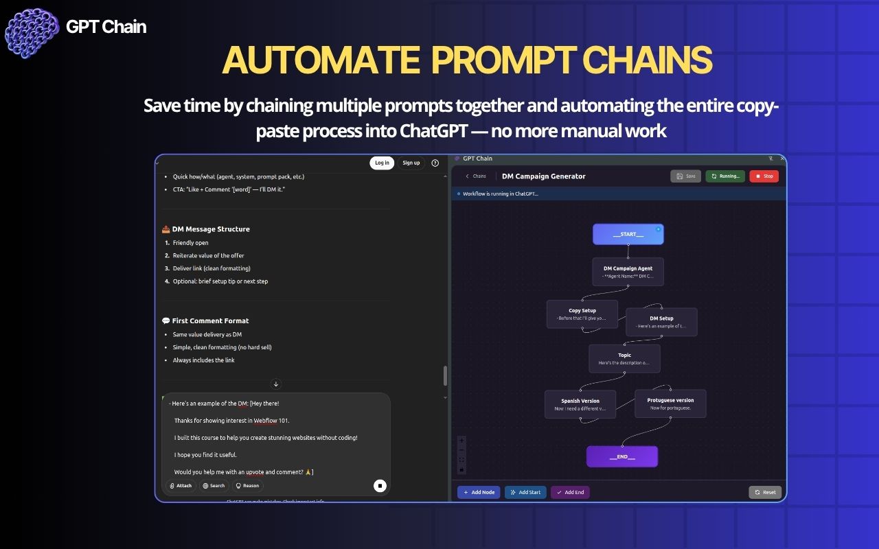 GPTChain - ChatGPT Prompt Chain Automation & AI Builder插图 GPTChain - ChatGPT Prompt Chain Automation & AI Builder插图