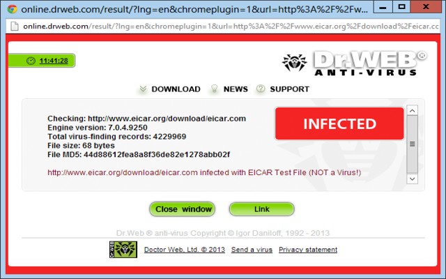 Dr.Web Link Checker插图 Dr.Web Link Checker插图