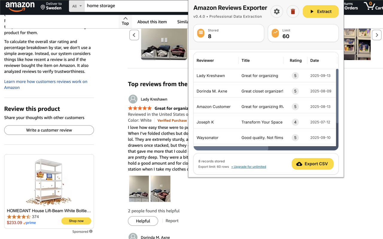 Amazon Reviews Exporter插图 Amazon Reviews Exporter插图