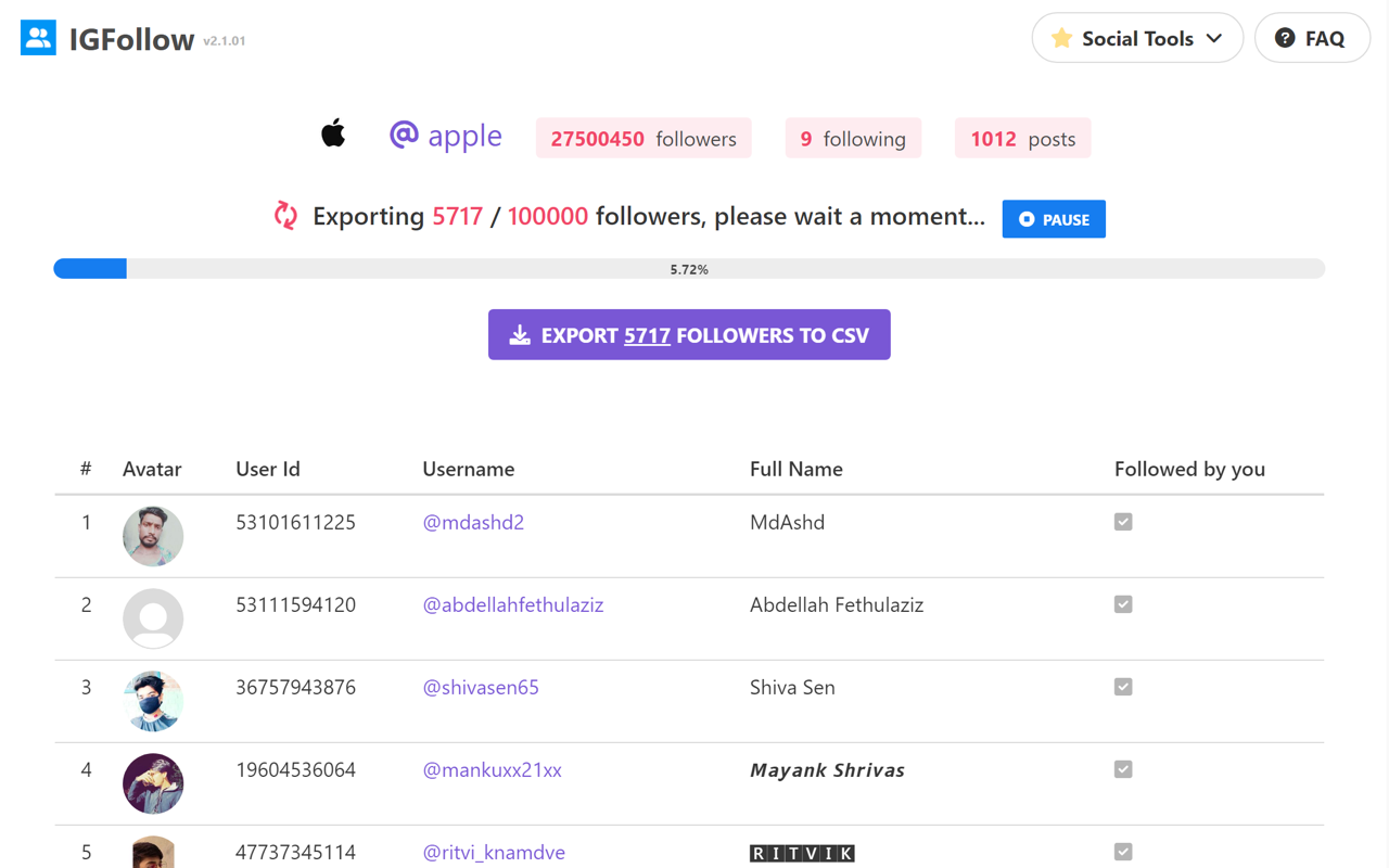 IGFollow - Follower Export Tool插图