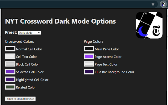 NYT Crossword Dark Mode插图