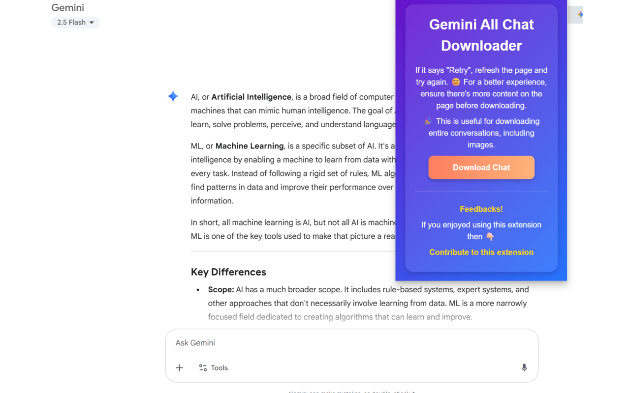 Gemini All Chat Downloader插图