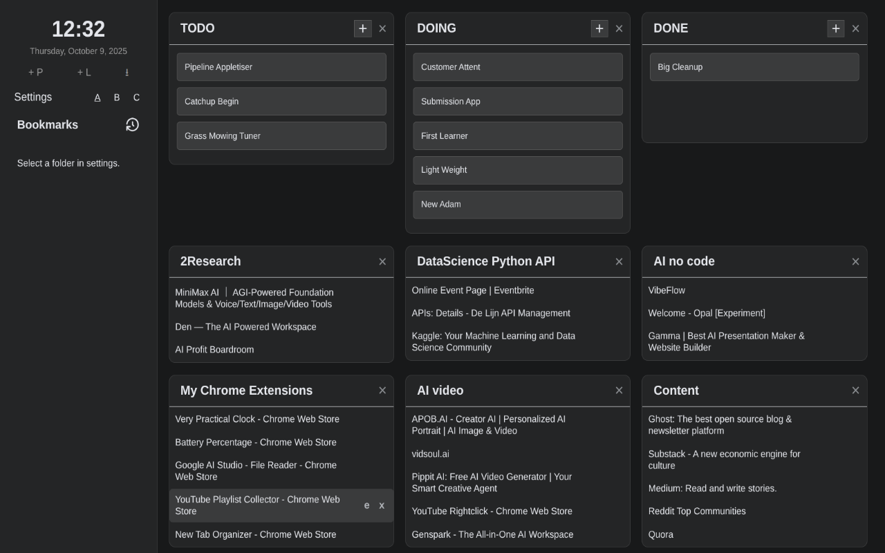 NewTab Startpage Organizer Dashboard插图