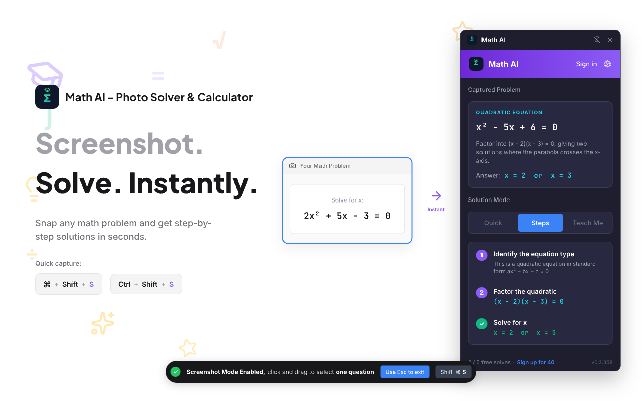 Math AI - 数学解题器与拍照计算器插图 Math AI - 数学解题器与拍照计算器插图