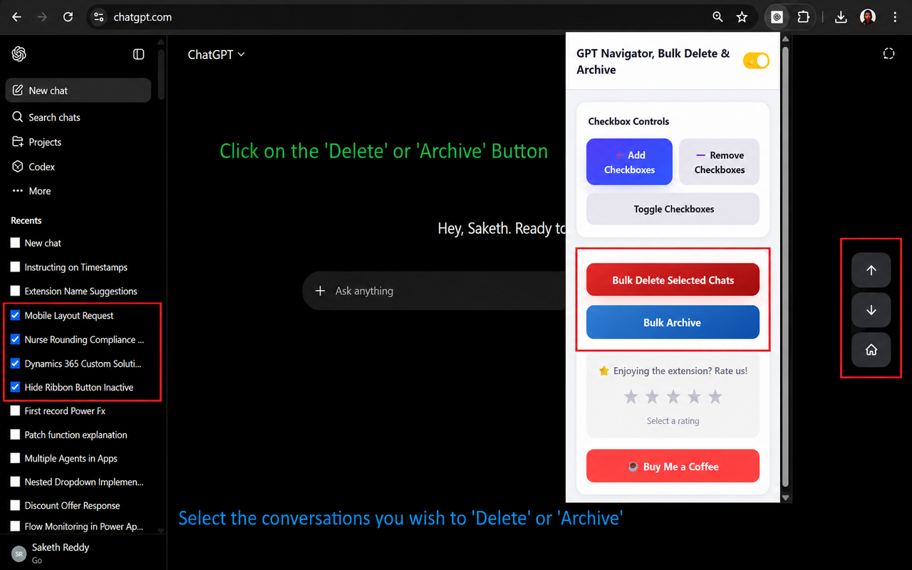 ChatGPT – Bulk Delete, Archive, Export & Timestamps插图 ChatGPT – Bulk Delete, Archive, Export & Timestamps插图